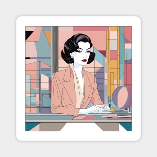 Harmonious Hues Art Deco Patrick Nagel 80s Magnet