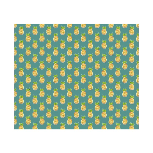 Pastel Pineapple Green Pattern by saradaboru