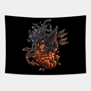 Immortal Wolf Head with neon color Tapestry