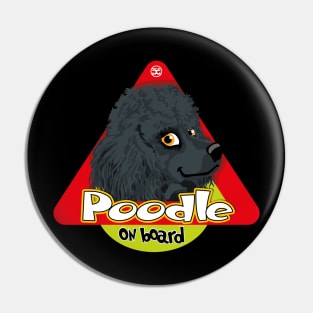 Mini Poodle on Board - Black Pin