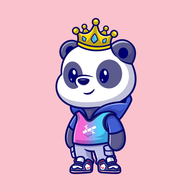 Cute Cool Panda Wearing Hoodie Cartoon by Catalyst Labs