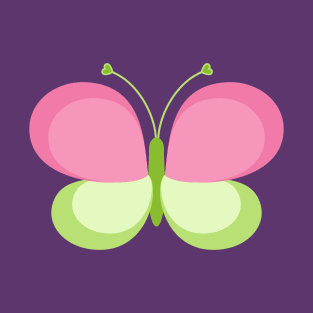 Pink and Green Butterfly T-Shirt