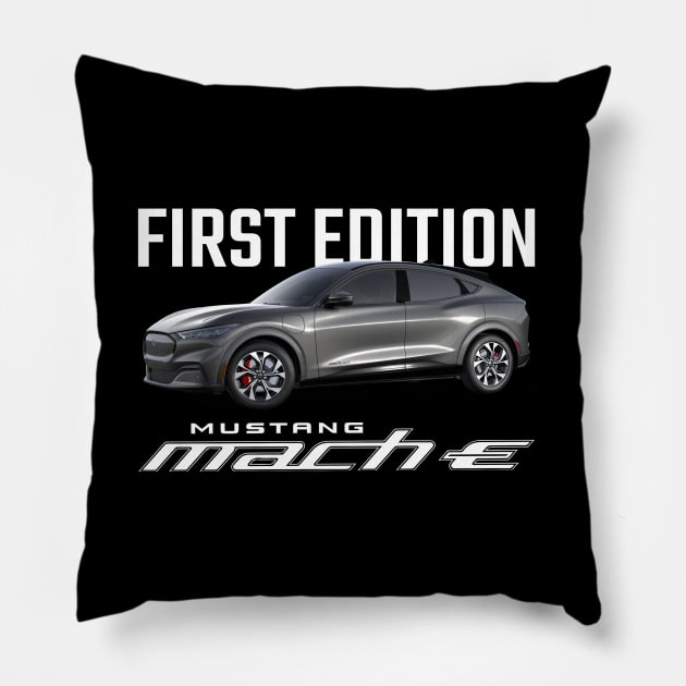 Mustang Mach-E First Edition - Carbonized Gray Pillow by zealology