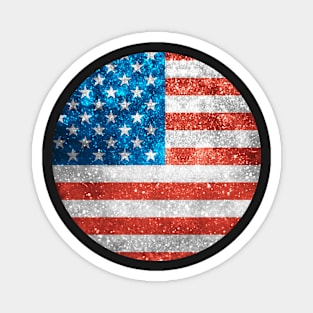 American Flag Glitter Sticker Magnet