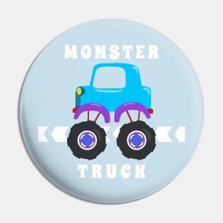 Vector illustration of monster truck with cartoon style. Pin