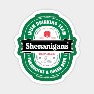 Saint Patrick's Day Shenanigans Beer Label Magnet