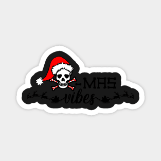 Xmas vibes, Christmas Santa claus skull with crossbone candy canes Magnet