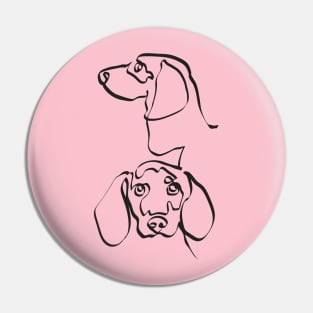 Abstract Line Beagle Pin