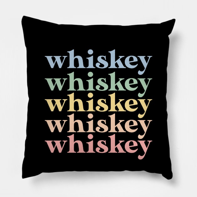 Funny Whiskey Lover Gift Retro Whiskey Pillow by kmcollectible