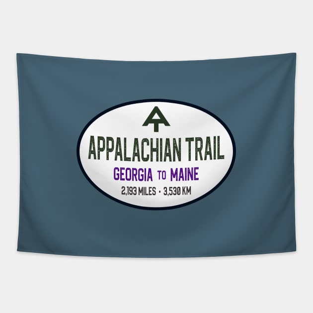 Appalachian Trail - Georgia to Maine - White Oval Tapestry by TGKelly