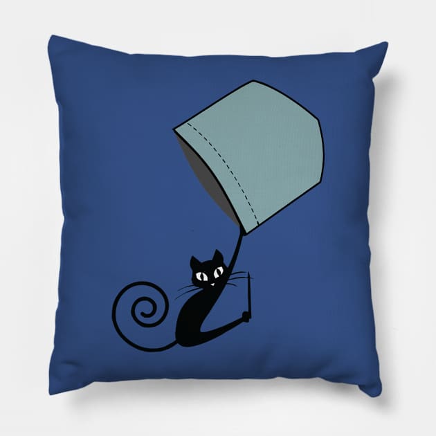 falling cat 2 Pillow by whodi sease