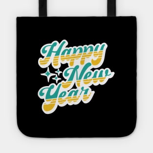 Happy New Year Retro Design Tote