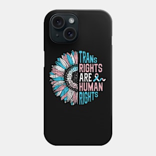 Trans Rights Are Human Rights Transgender Pride Sunflower Phone Case