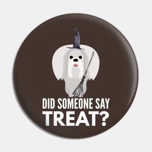 Maltese Halloween Trick or Treat Pin