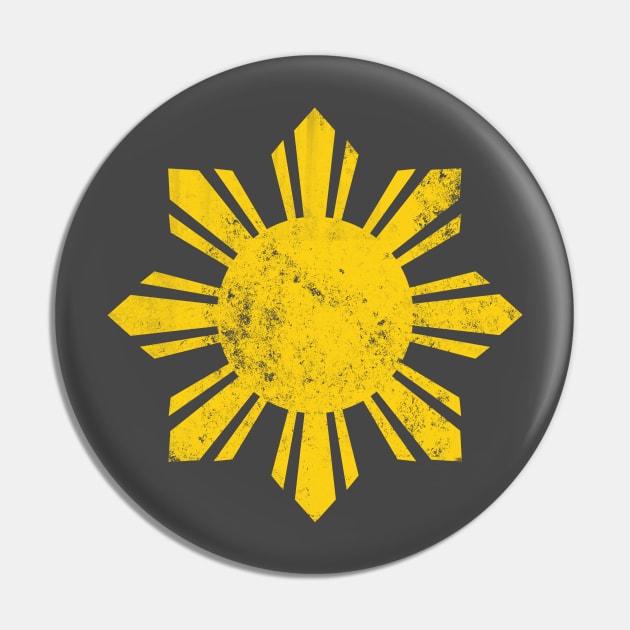 Gold Flag Philippines Sun Pin by BANWA