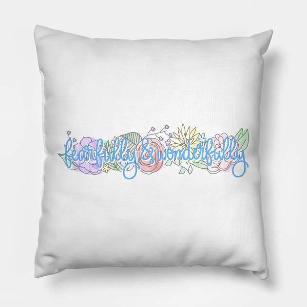 Fearfully & Wonderfully Psalm 139:14 Christian Bible Verse Pillow by allielaurie