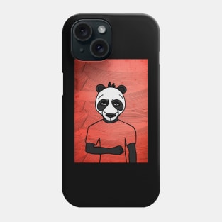 Kung Fu: Male NFT with Animal Mask, Dark Eyes, and Gray Aesthetic in a Waves Background Phone Case