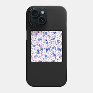 Blue Pomegranates on White Background Phone Case