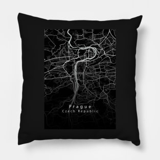 Prague Czech Republic City Map dark Pillow