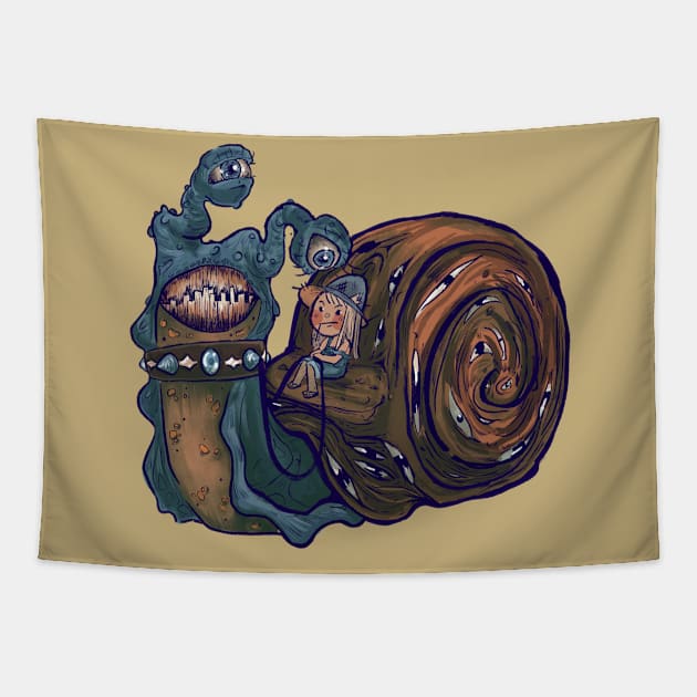 Snail Art Tapestry by doodollia