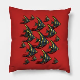 Gray & Yellow Angelfish Pillow