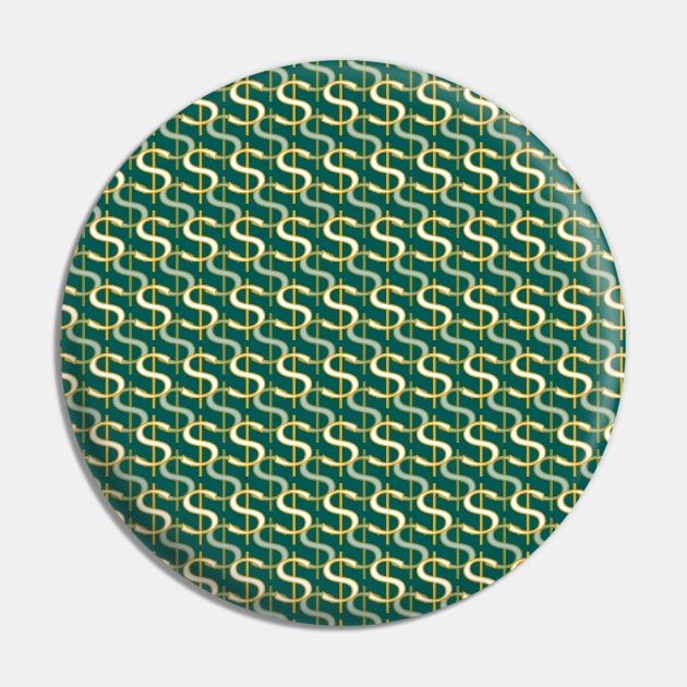 Green Money Pattern Pin by Astrablink7