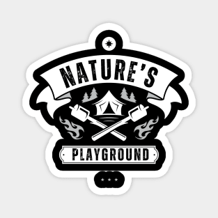 Nature's Playground: Tales by the Campfire Magnet