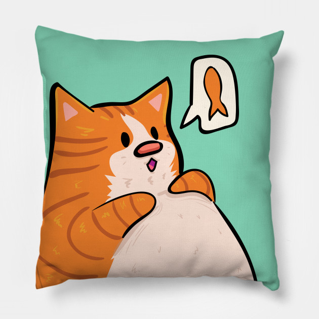 Ginger Fat Cat Fat Cat Pillow Teepublic