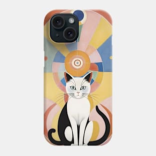 Hilma af Klint's Kaleidoscopic Catopia: Abstract Feline Symphony Phone Case