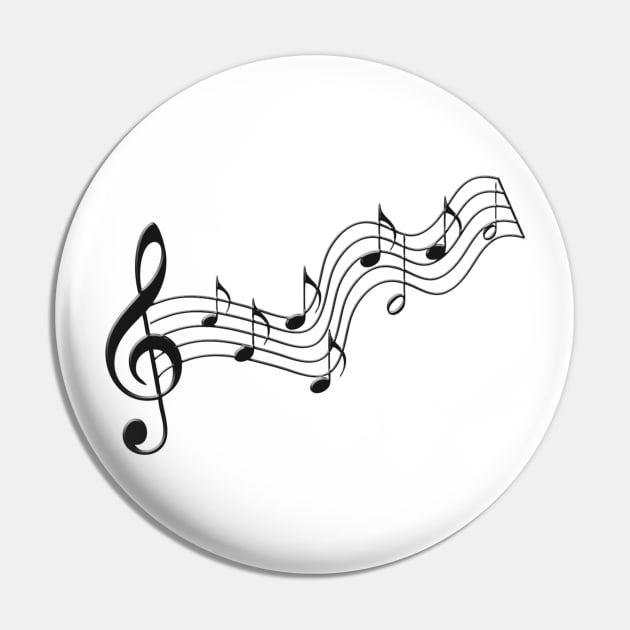 Wavy Music Pin by designsbycreation