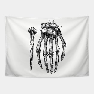 skeleton hand Tapestry