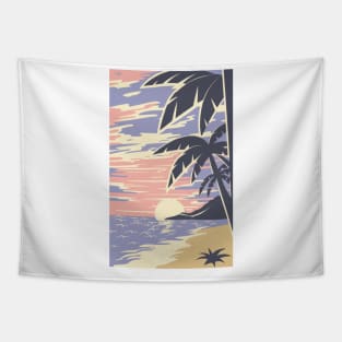 Sunset at the beach Tapestry