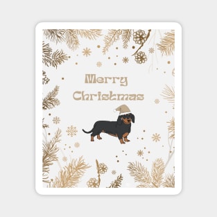 Merry Christmas Santa Dachshund Dog Magnet