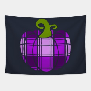 Violet Plaid Pumpkin Tapestry