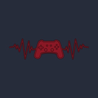 Gamer controller red hearbeat T-Shirt