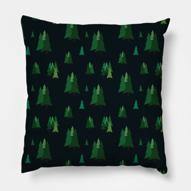 Pine Trees Pillow by Svaeth