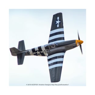 P-51B Mustang With Invasion Stripes T-Shirt