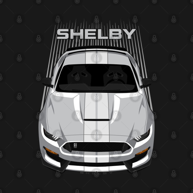 Ford Mustang Shelby GT350 2015 - 2020 - Silver - White Stripes by V8social