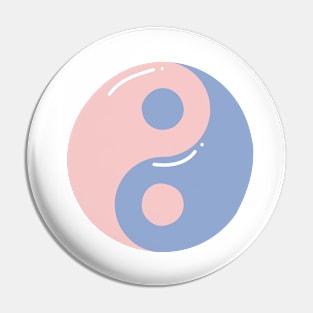 Rose quartz and Serenity yin and yang Pin