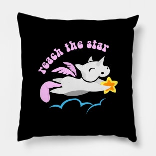 Reach The Star Unicorn Pillow