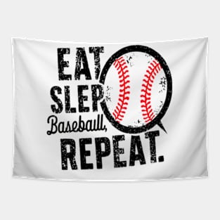 Eat Sleep Baseball Repeat Funny Baseball Player Tapestry