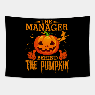 Mens The CHEF Behind The Pumpkin T shirt Funny Halloween T Shirt_MANAGER Tapestry