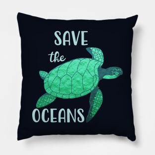 save the ocean - turtle Pillow