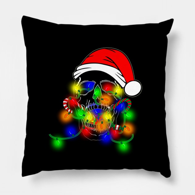 Skull Christmas Santa Claus 4# Pillow by Korvus78
