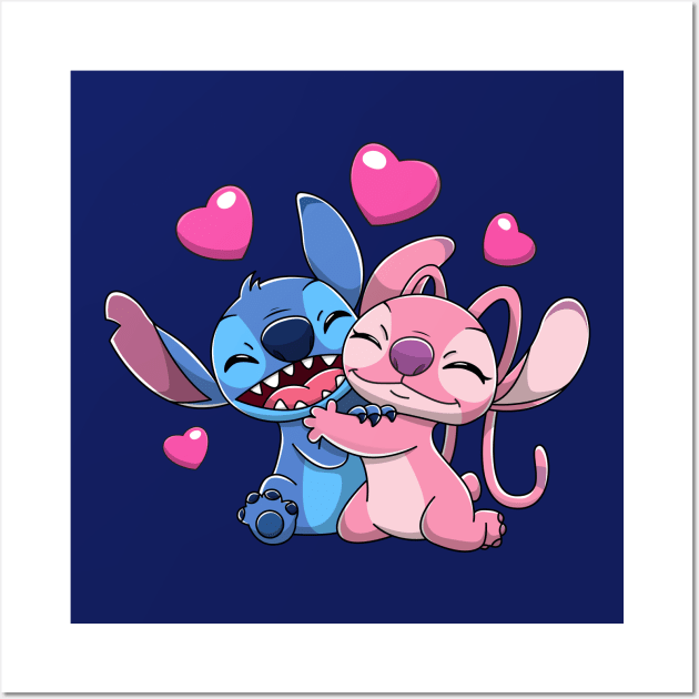 Disney Lilo and Stitch - Angel and Stitch Wall Poster, 22.375 x 34 Framed