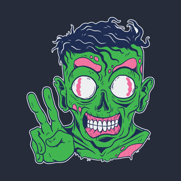 Funny Zombie Monster Cartoon by SLAG_Creative