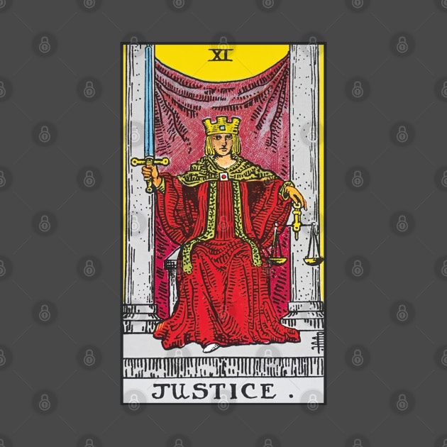 The Justice tarot card by Nate's World of Tees