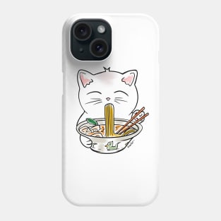 Cat eating a soup Phone Case