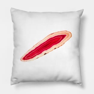 Red agate slice mineral Pillow