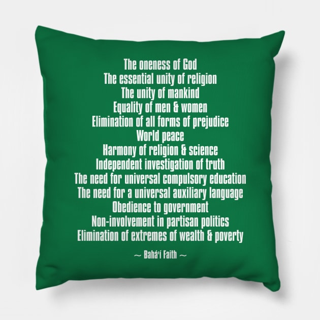 Bahá&#39;í Principles &amp; Teachings Pillow by irfankokabi